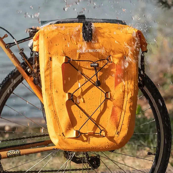 ROCKBROS étanche 25L vélo support sac voyage cyclisme sac panier PVC