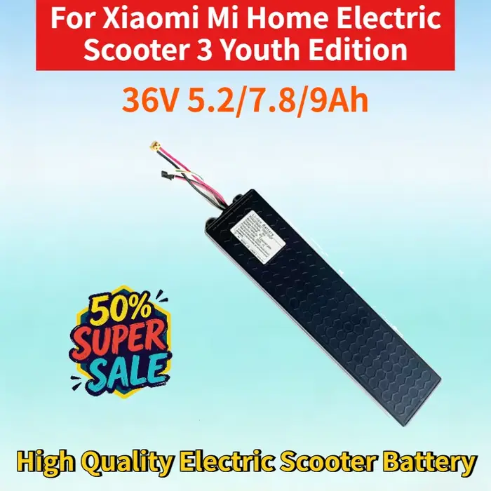 Batterie rechargeable 36V 5.2/7.8/9Ah pour trottinette électrique Xiaomi Mi Home 3 Youth Edition Bat
