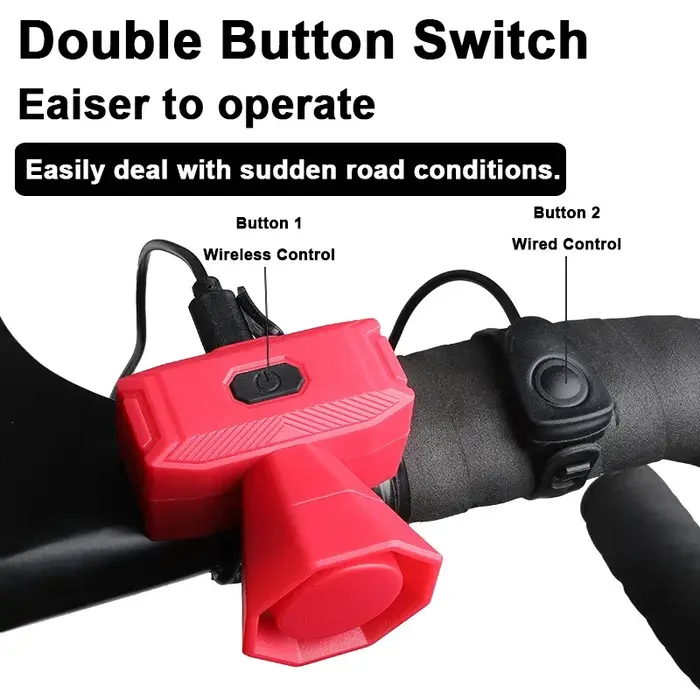 Sonnette de vélo électrique filaire, contrôle de vélo de route, klaxon de vélo Rechargeable par USB, alarme sonore de sécurité, accessoires de cyclisme