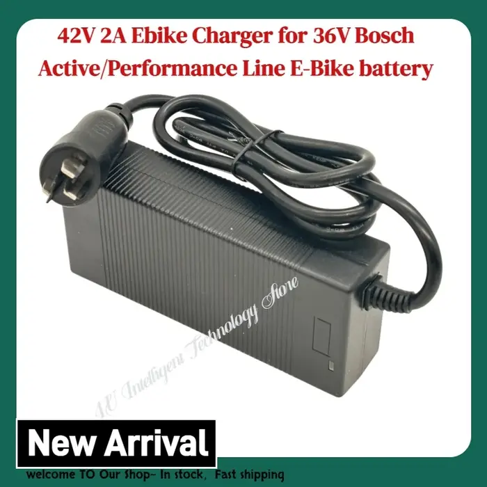 Chargeur de vélo électrique Elecrun 42V 2A compatible avec les batteries Bosch Active/Performance Line 36V pour vélos électriques
