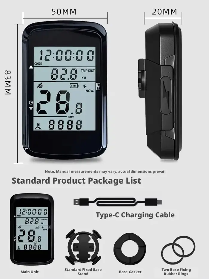 Ordinateur de vélo GPS 2,4 pouces sans fil, étanche, ANT+, Bluetooth 5.0, compteur de vitesse, odomè