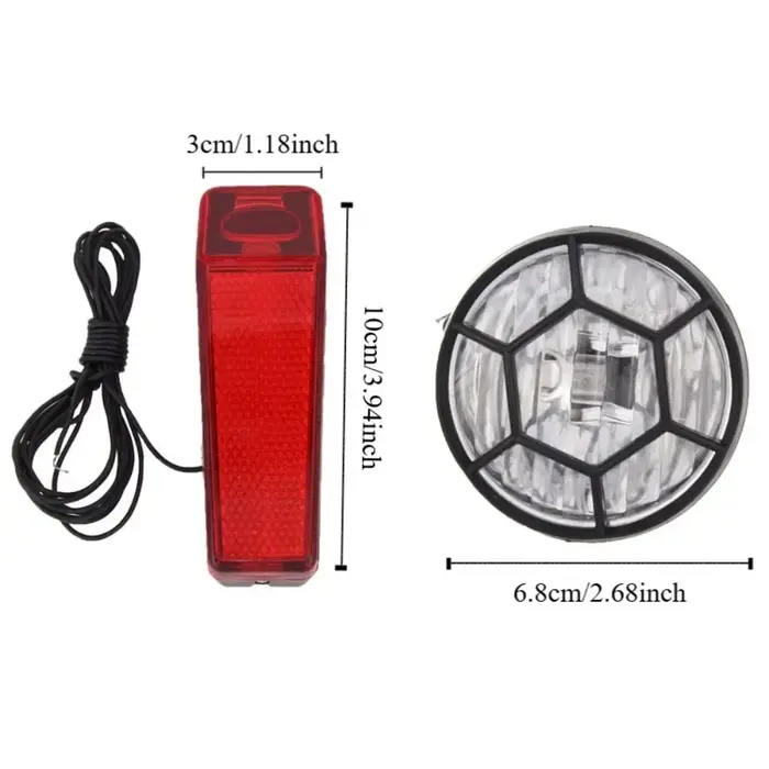 Ensemble de lumières de vélo Dynamo, aucune batterie nécessaire, ensemble de lampes de vélo avant et arrière, feu de sécurité de vélo en alliage d'aluminium ABS