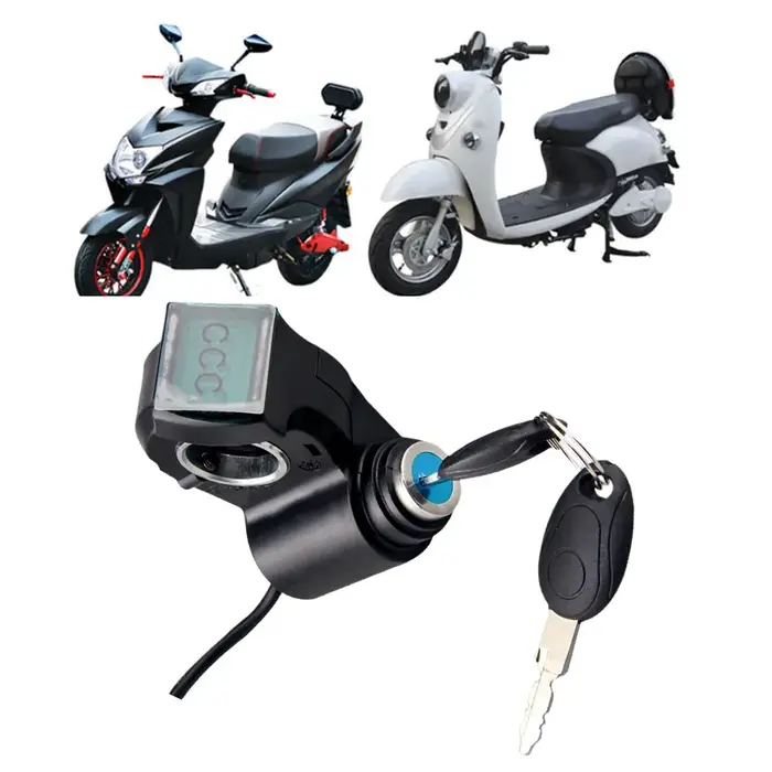 Accélérateur à poignée pour trottinette électrique 24V-72V avec verrouillage par clé et affichage du niveau de batterie