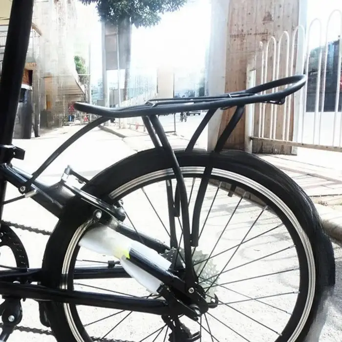 20 pouces vélo pliant porte-bagages frein à disque support de bagages matériel de montage contre-pointe arrière porte-vélo pour Kac083