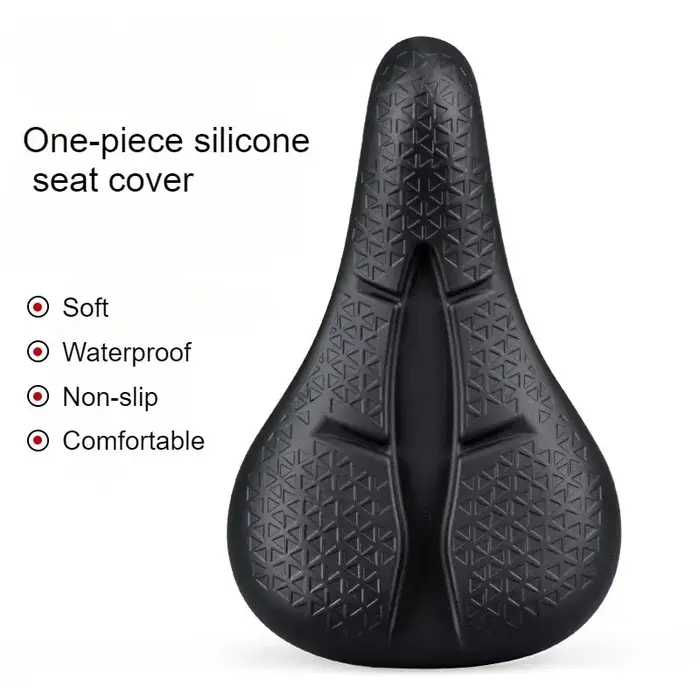 Housse de siège de vélo en silicone, coussin de selle de vélo confortable, antidérapant, extra doux,