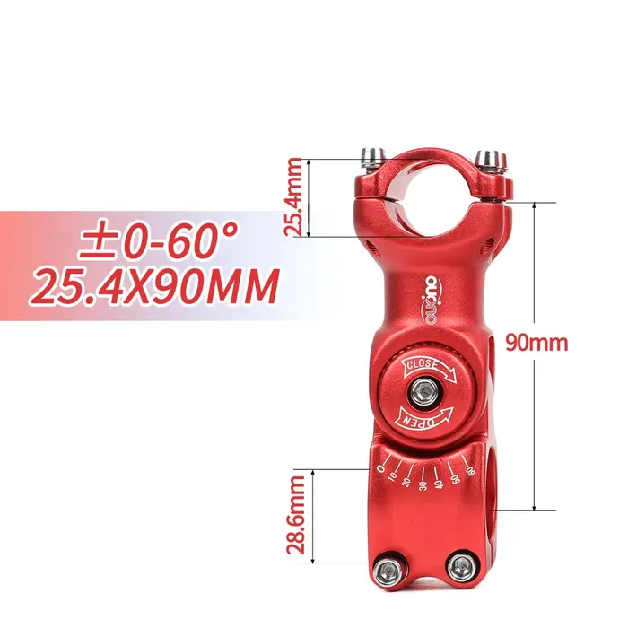 OUO – tige de vélo de montagne réglable de 0 à 60 degrés, élévation de guidon de vtt, 25.4/31.8mm, p