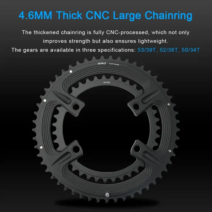 RIRO Road Bike 4 Boulons 110BCD Plateau 105 FC-R7000/corde TEGRA FC-R8000 / DURA-ACE FC-R9100 asymétrique 50-34T 52-36T 53-39T