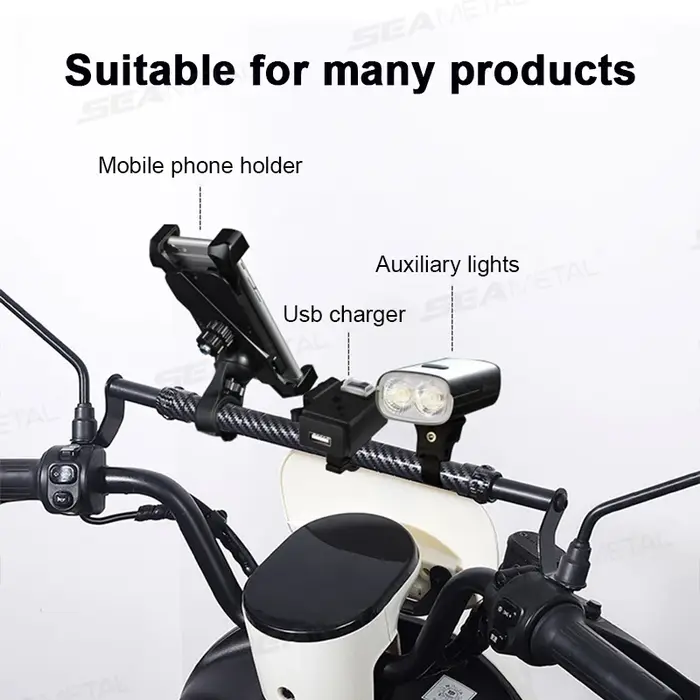SEAMETAL barre d'équilibre de moto tige d'extension de guidon de Cycle électrique pour support de téléphone