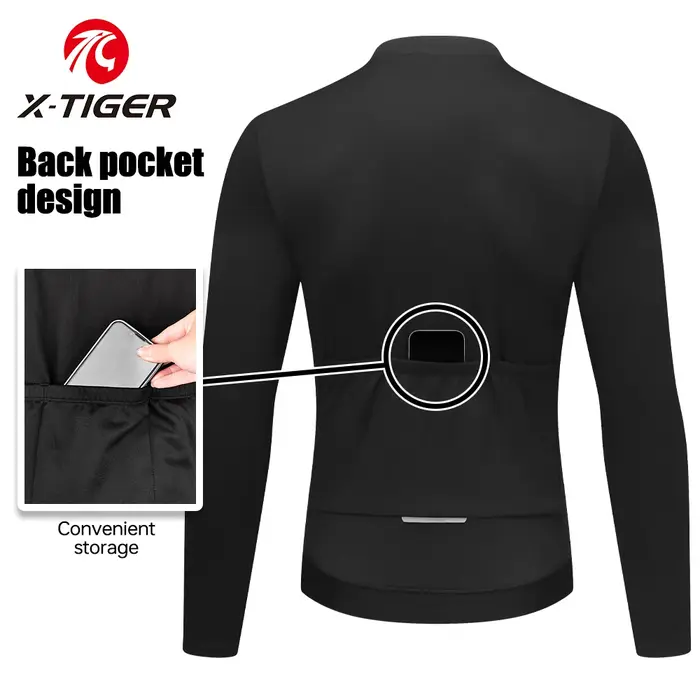 X-TIGER Veste de cyclisme d'hiver pour homme en polaire thermique Chemise de vélo VTT Ciclismo Maillot