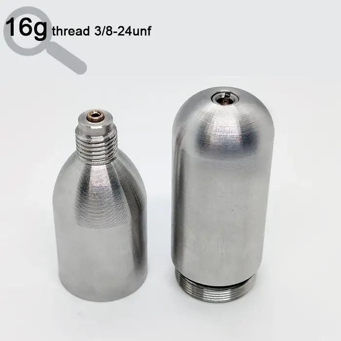 Cylindre de co2 Rechargeable 12g 16g cartouches de CO2 recharge gonfleur de CO2 pour pneus de vélo équipement de brassage avec filetage non fil
