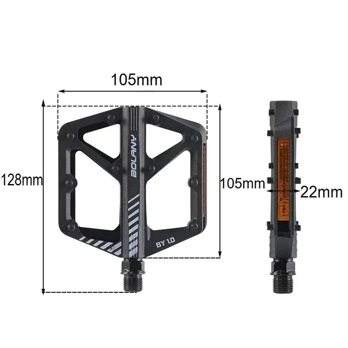 Pédales de vélo en Fiber de Nylon noir vert Orange violet anti-dérapant avec réflecteur pédale à roulements larges
