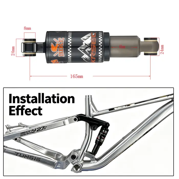 Amortisseur arrière de vélo 125/150/165/190/210 mm, amortisseur de scooter électrique, amortisseur à ressort à huile pour VTT