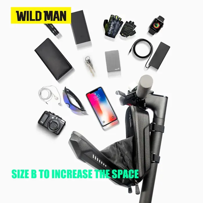 WILD MAN ES8 sac de guidon de vélo sacoches EVA coque dure avant Balance Scooter haute capacité carb