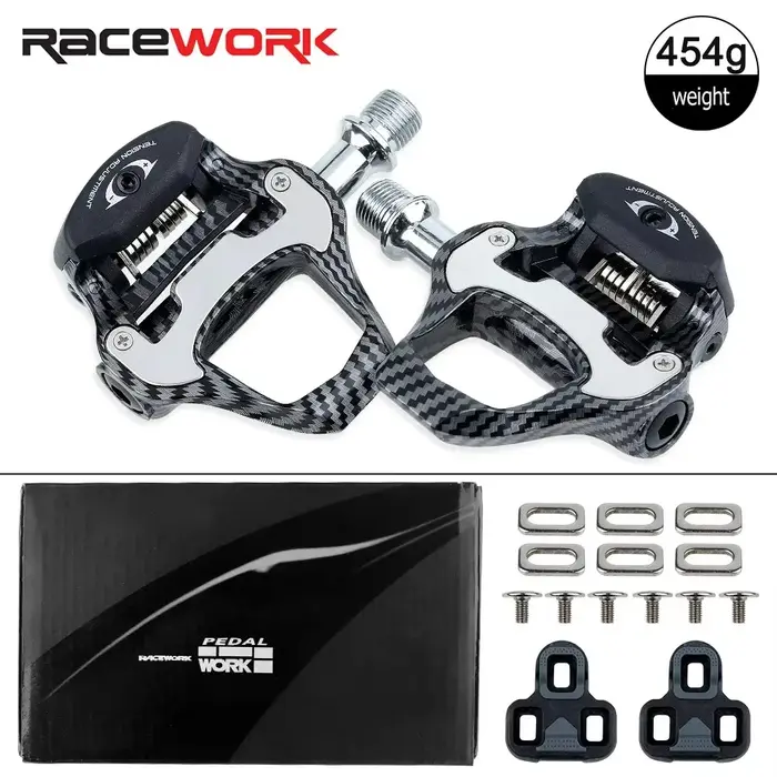 Pédales de vélo de route RACEWORK en Fiber de carbone/Nylon avec roulement en céramique pédales auto