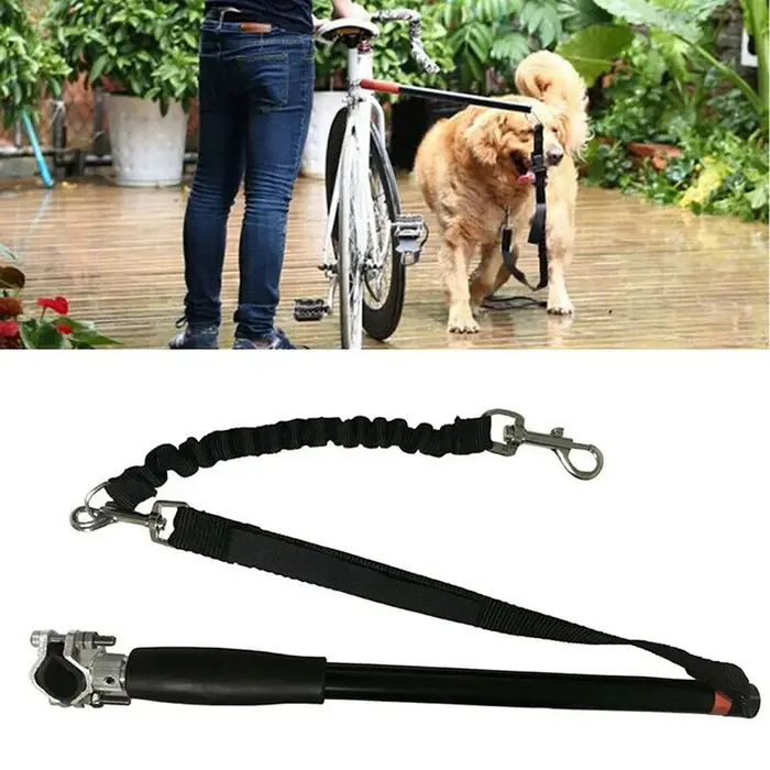 La fixation de vélo en plomb pour chien s'adapte à tout vélo