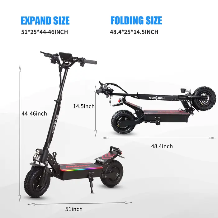 Trottinette électrique adulte Arwibon Q30, moteur 2500W, vitesse maximale 30 MPH, 48V13/16AH, pneus 