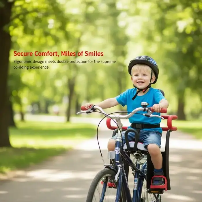 Siège de vélo pour enfant détachable avec dossier, antichoc, sécurisé, pour vélos de montagne, de route et de ville