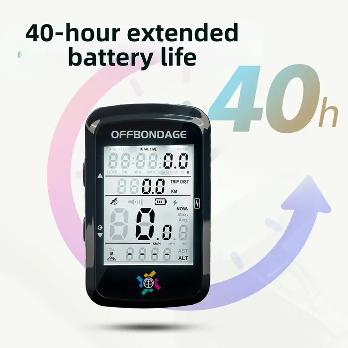 OFFBONDAGE GPS ordinateur de vélo 2.6 pouces compteur kilométrique de cyclisme