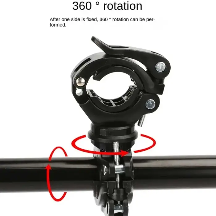Support de lumière de vélo multifonctionnel rotatif à 360 degrés