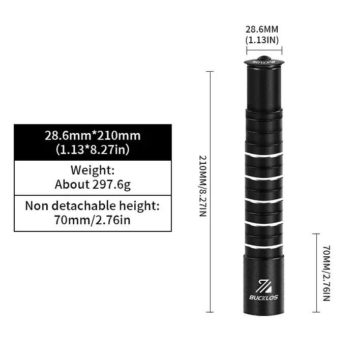 Tige de fourche de vélo montée jusqu'à 85 115 135 150 180 210MM