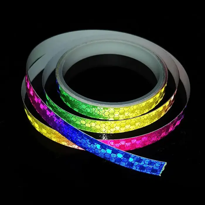 1 cm * 8 m autocollants de vélo bande réfléchissante fluorescente vtt bandes