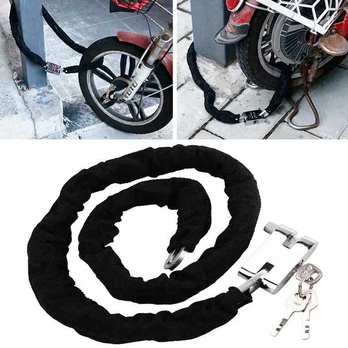 1.2m moto vélo serrure chaîne robuste antivol serrure vélo vélo Durable résistant à la rouille sécur