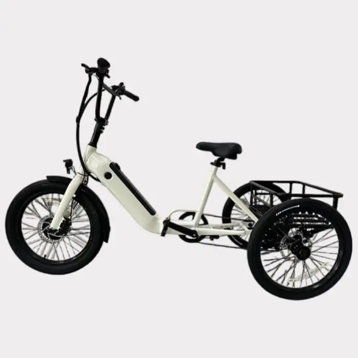 Tricycle électrique de cargaison léger 3 roues pour personnes âgées gros vélo pliable 7 vitesses puissant 500W 20 pouces