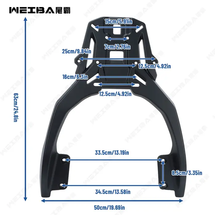Porte-bagages arrière pour PEUGEOT XP400,WEIBA, Support de boîte de rangement pour porte-bagages de 