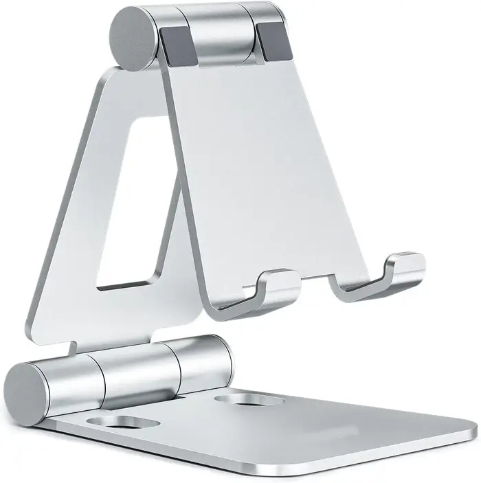 Support de téléphone portable double pliant en aluminium