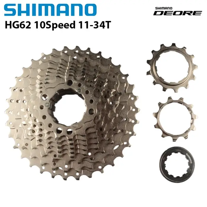 Cassette de vélo SHIMANO DEORE CS-HG62-10 10 vitesses 11-34T Hyperglide HG Accessoires d'origine