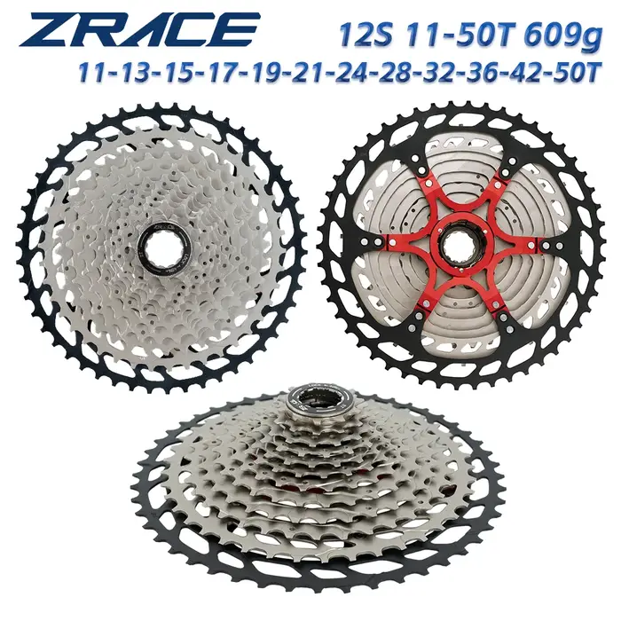 Cassette de vélo ZRACE 8 9 10 11 12 vitesses VTT Roue libre 11-42T / 11-46T / 11-50T / 11-52T pour ALIVIO / DEORE / SLX / XT