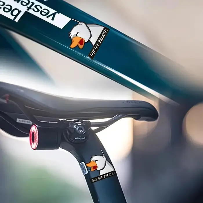 Autocollant de vélo « Funny Tired Duck » « Out Of Breath »