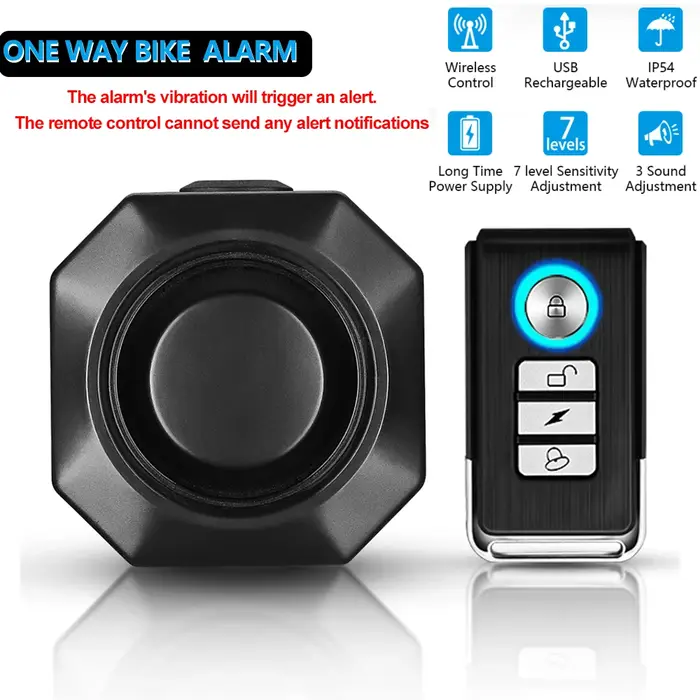 Alarme antivol sans fil pour vélo, détection de vibrations bidirectionnelle, alarme de vélo avec tél