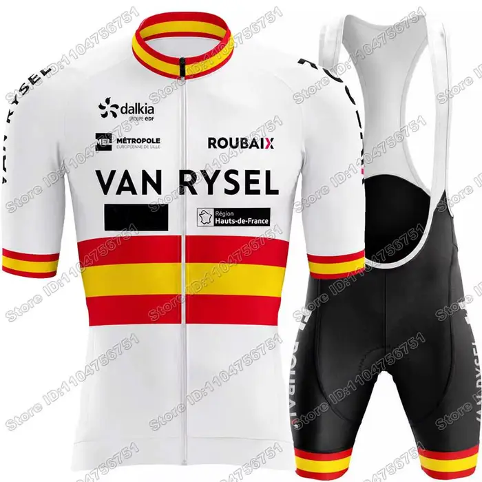 Maillot de cyclisme Équipe Van-Rysel-Roubaix 2026 ensemble de vélo de route et VTT en polyester et Lycra avec coussinet en gel respirant pour homme et femme