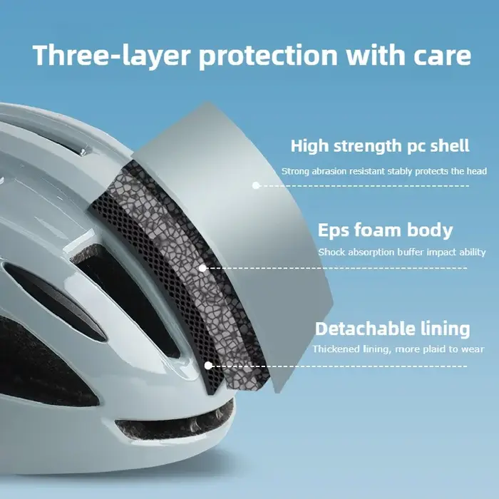 Casque de vélo adulte avec feu arrière LED