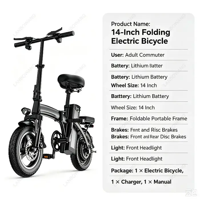Vélo électrique pliable portable pour adultes, vélo électrique léger alimenté par batterie au lithiu