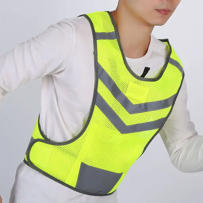 Gilet de sécurité réfléchissant réglable haute visibilité pour les Sports de plein air cyclisme course randonnée