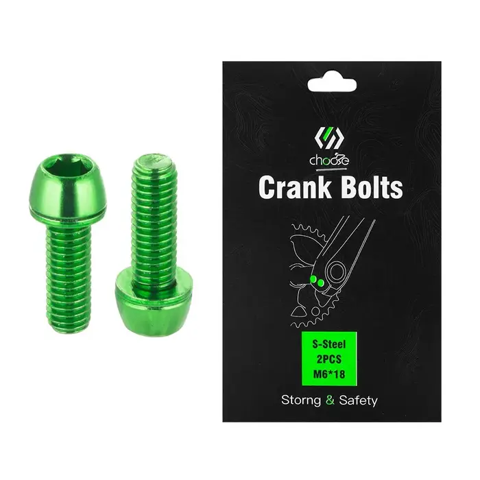 Boulons de manivelle de vélo M6x18mm avec joint, boulons de fixation de bras de pédalier, vis de manivelle de vélo de route vtt, vis de vélo ultralégères en acier