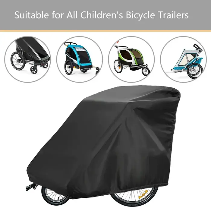 Juste de protection imperméable pour remorque de vélo, housse de rangement pour chariot enfant, double ou simple, revêtement PU, 84x140x99cm, nouveau