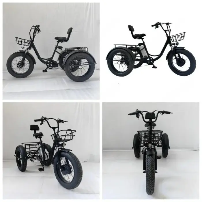 Tricycle électrique à pédales avec pneus larges de 20 pouces