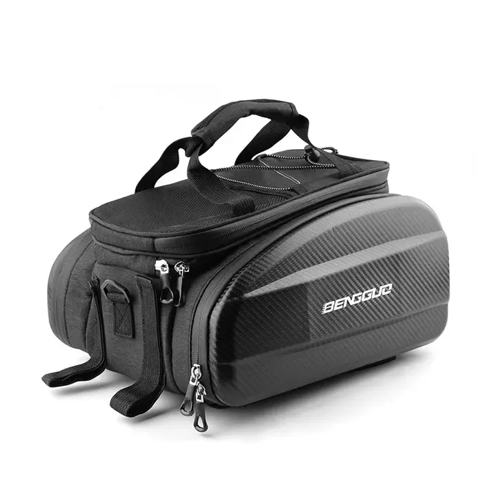 Bike Rack Bag with Reflector & Shoulder Strap Bicycle Trunk Pannier