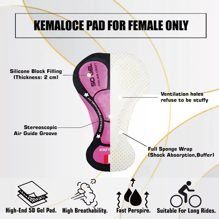 KEMALOCE-Cuissard à bretelles de cyclisme pour femme, short de vélo d'été respirant, short de vélo n