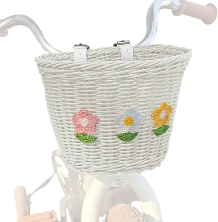 Panier de vélo pour enfants en osier, paniers avant de vélo pour filles, panier de vélo en osier tre