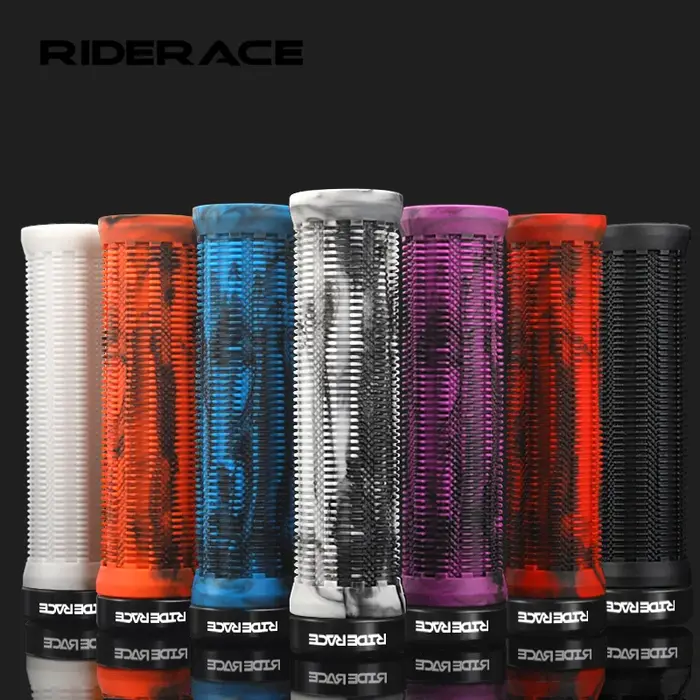 RIDERACE poignées de vélo verrouillage sur VTT poignée de barre couverture ergonomique couleur mixte antichoc TPR