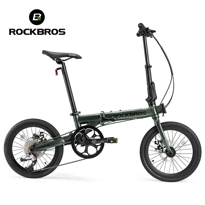 ROCKBROS vélo pliant 16 pouces 9 vitesses double frein C cadre en alliage d'aluminium adulte