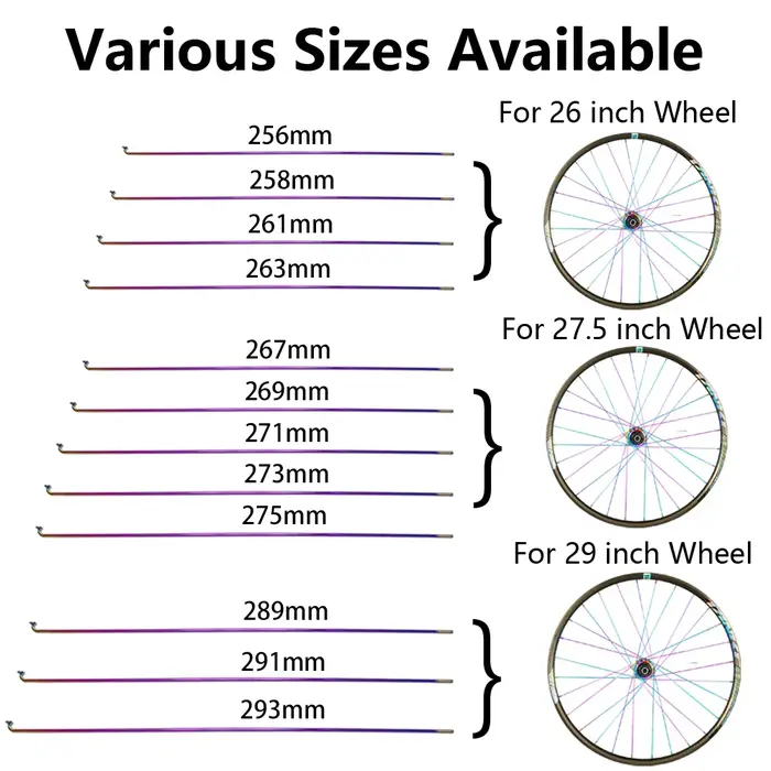 TANKE vélo 12 pièces rayons fil avec écrous pour 26/27.5/29 pouces roue vtt vélo de route en acier i