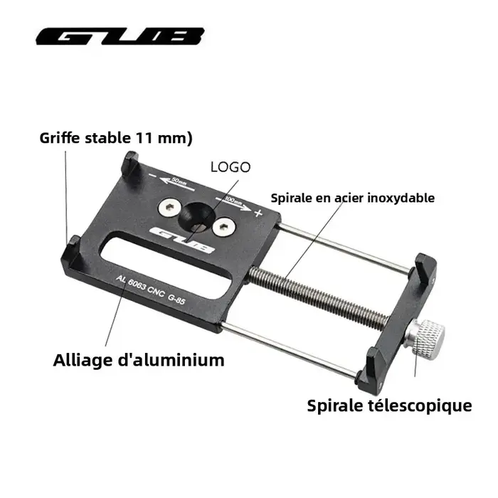 GUB G85 support de téléphone de vélo universel réglable 3.5-6.5 pouces Smartphone guidon