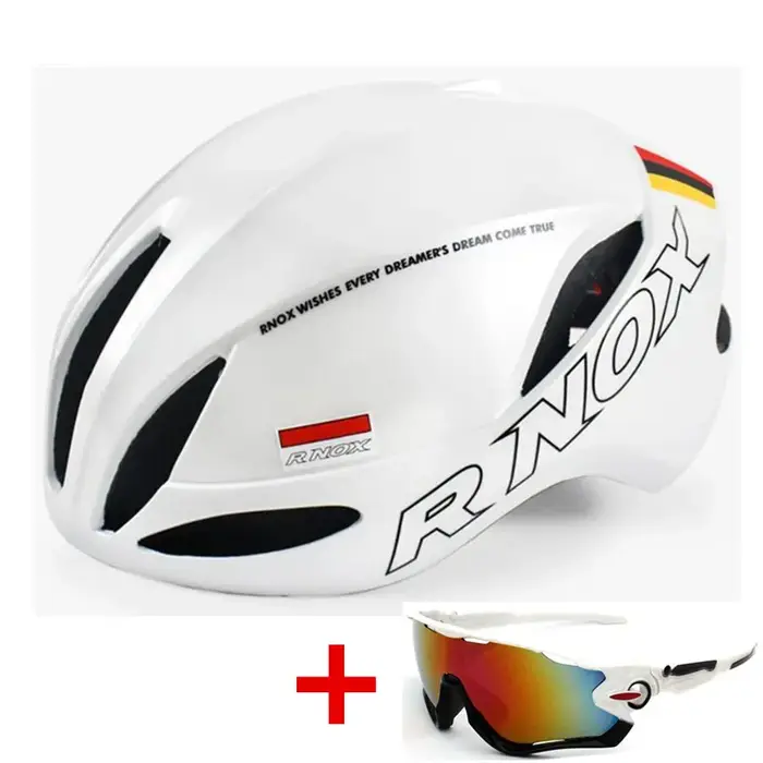 Casque de vélo RNOX Aero Triathlon moulé en EPS et PC léger et aérodynamique pour course sur route et VTT homme femme