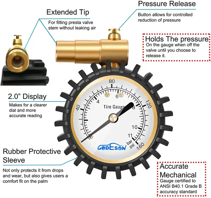 ATsafepro – manomètre avec Valve Presta