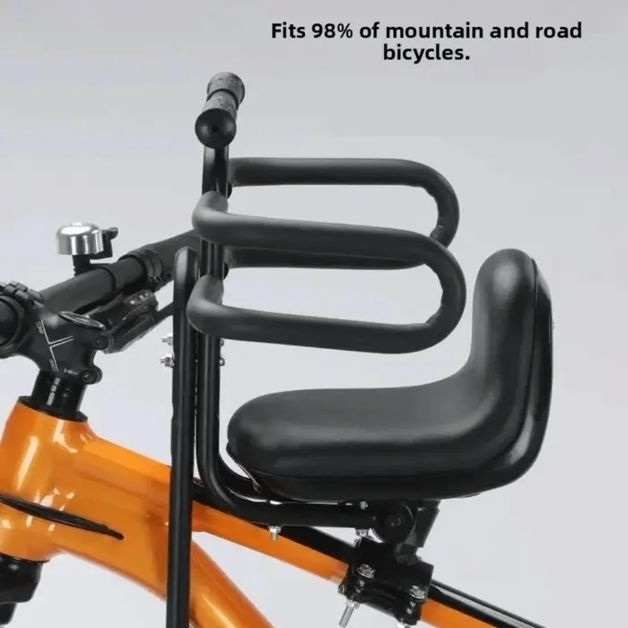 Siège enfant avant pour vélo VTT avec accoudoirs et pédales, réglable et rembourré Siège auto pour enfant Porte-bébé